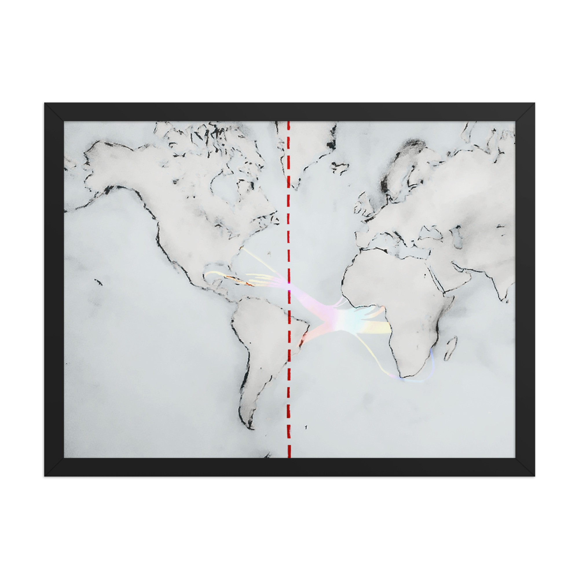 Cutting the Earth in Half, framed